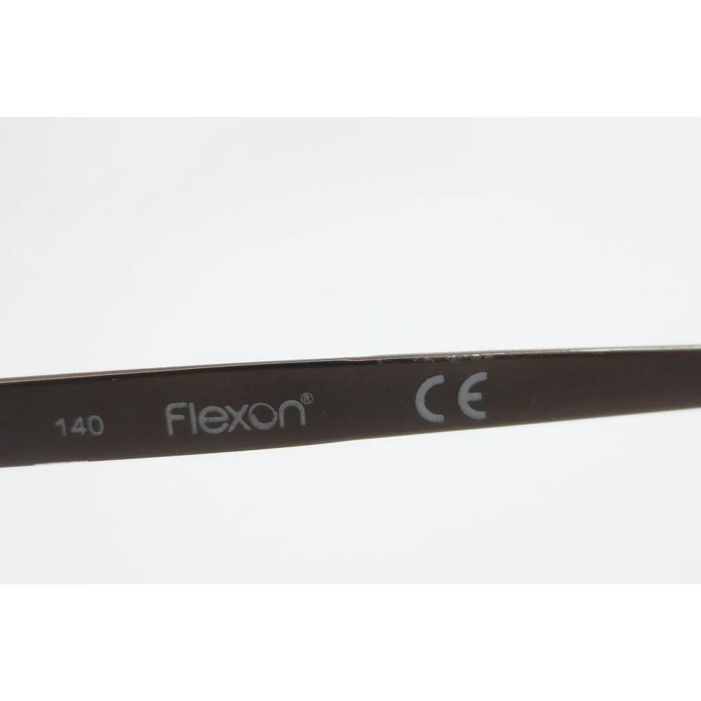 Flexon Collins 600 210 Brown Rectangular Eyeglass Frames 53-18-140 Mens Womens
